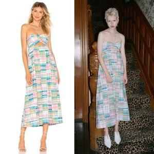 Petersyn Athena Midi Dress Madras Patchwork‎ Medium